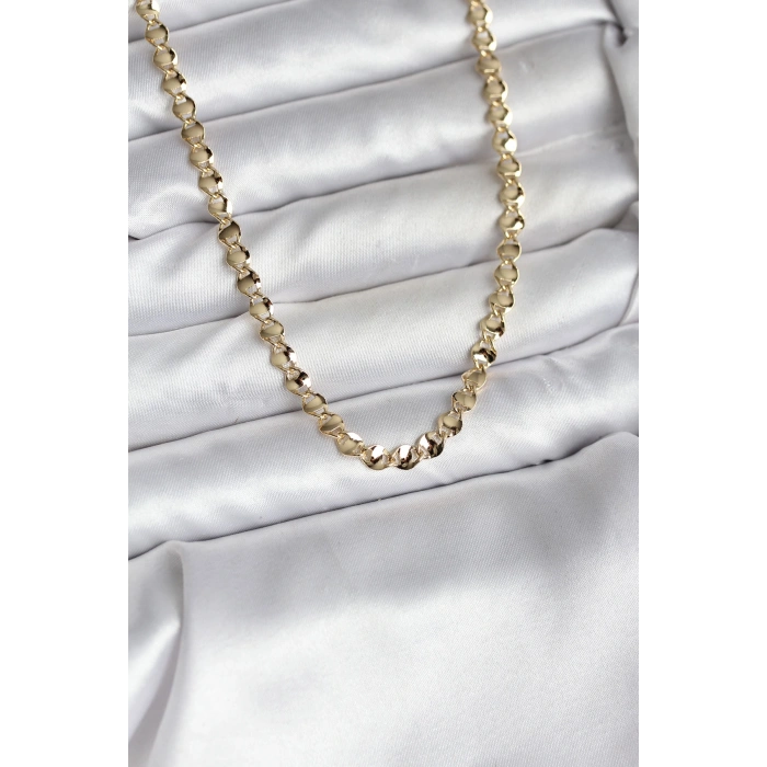 14K Gold Renk Kaplama Zincir Model CM Kadın Kolye 5886