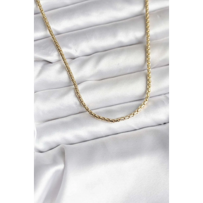 14K Gold Renk Kaplama Zincir Model CM Kadın Kolye 5886