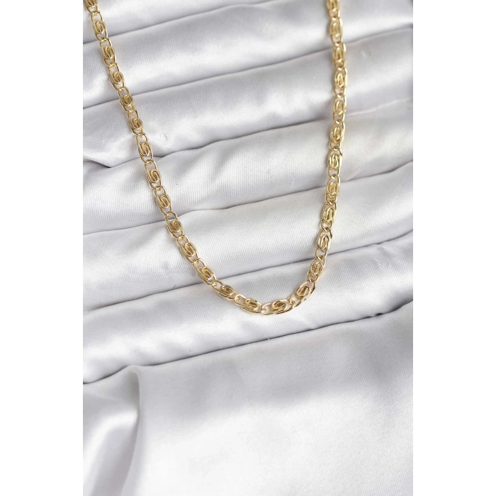 14K Gold Renk Kaplama Zincir Model CM Kadın Kolye 5886