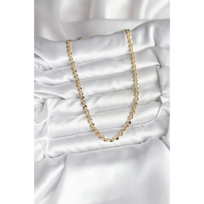 14K Gold Renk Kaplama Zincir Model CM Kadın Kolye 5886