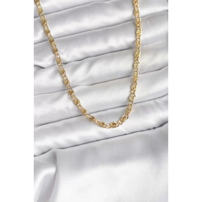 14K Gold Renk Kaplama Zincir Model CM Kadın Kolye - TJ-BKO10732