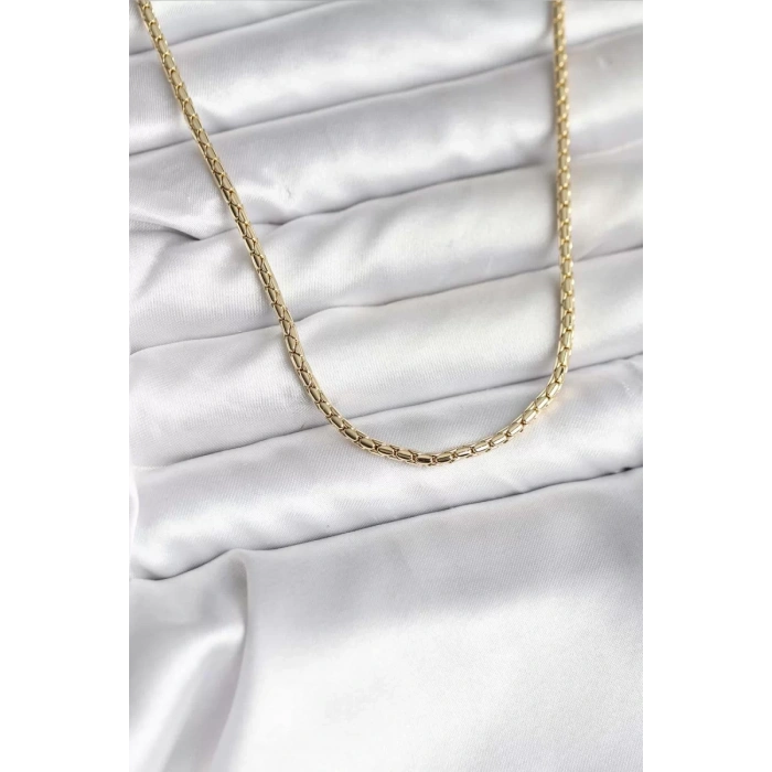 14K Gold Renk Kaplama Zincir Model CM Kadın Kolye - TJ-BKO10742