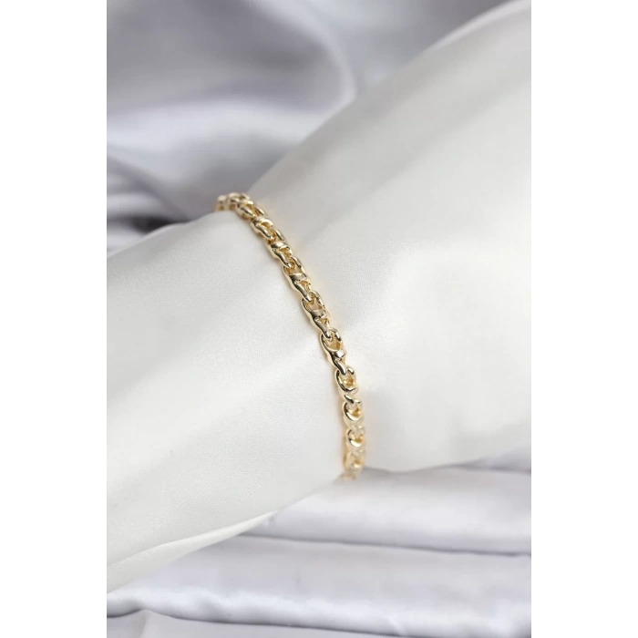 14K Gold Renk Kaplama Zincir Model Kadın CM Bileklik - TJ-BB8132