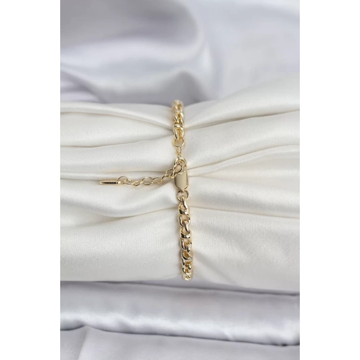 14K Gold Renk Kaplama Zincir Model Kadın CM Bileklik - TJ-BB8132
