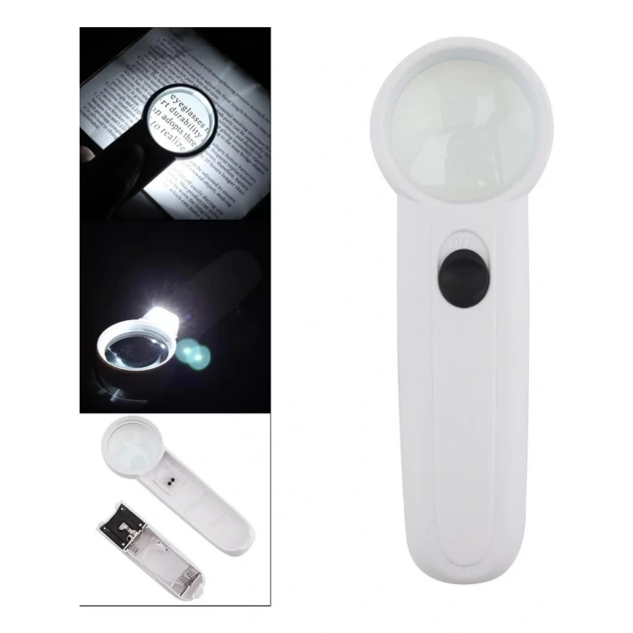 15X Çok Fonksiyonlu 2 Led Işıklı Taşınabilir El Büyüteç