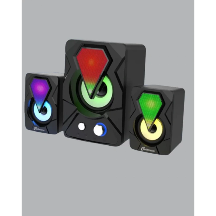 2+1 RGB LED Işıklı Güçlü Bas Sistemli Bilgisayar Hoparlörü