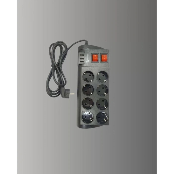 2 Metre Güçlü Çoklu Priz 8 Soket Yeni Nesil
