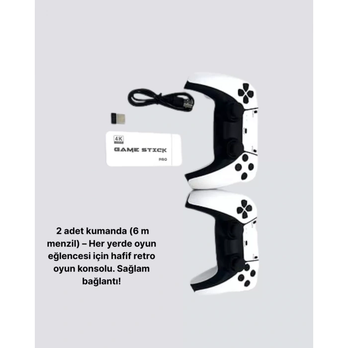 20.000 Yüklü Oyunlu Kablosuz Retro Oyun Konsolu 4K Destekli