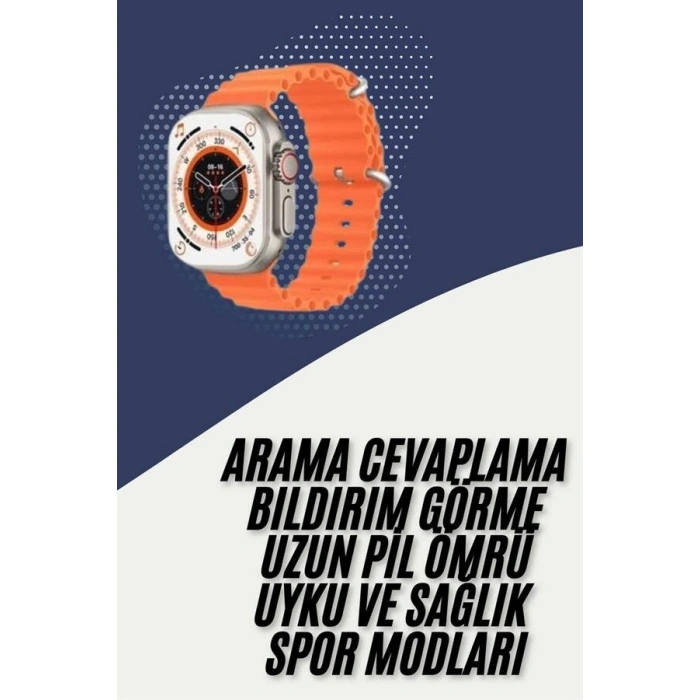 2025 Model Akıllı Saat Çift Kordon Ios Ve Android Arama Cevaplama Sesli Asistan
