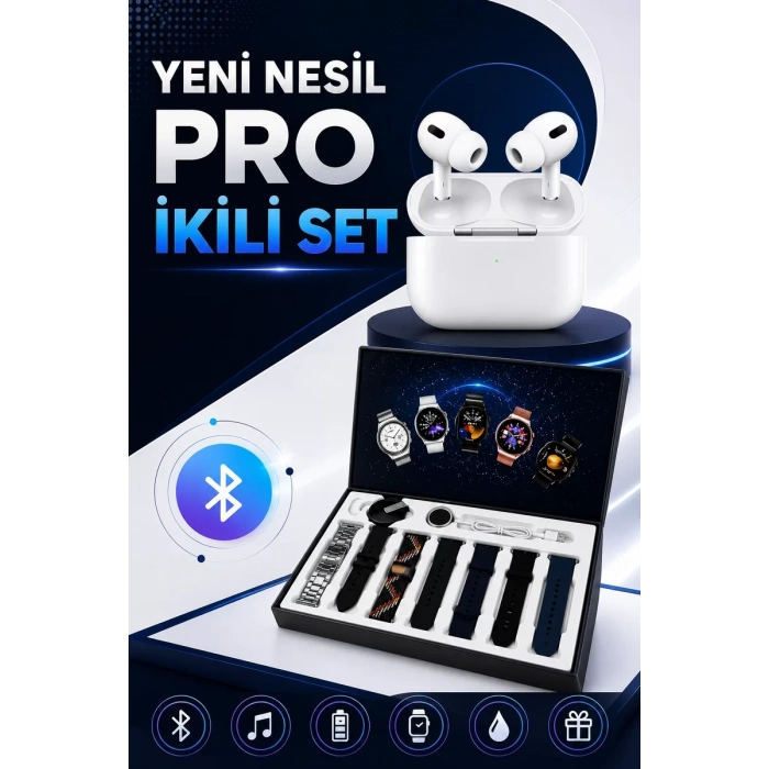 2025 Model Akıllı Saat ve Yeni Nesil Pro Bluetooth Kulaklık ANC Özelliği