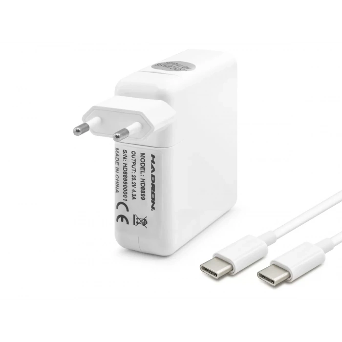 20.2V 4.3A 87W Laptop Adaptörü - Type-C - Apple Asus Dell Uyumlu - Beyaz HD8899