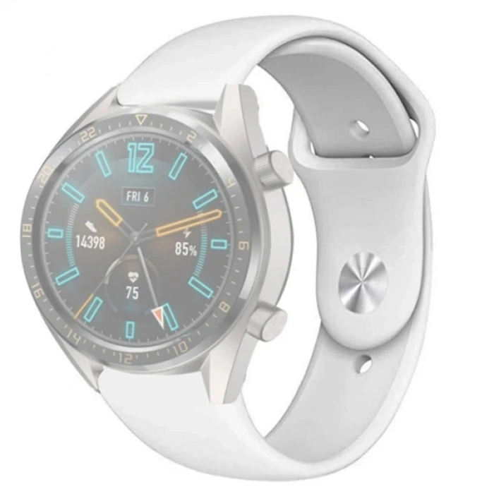 22MM Silikon Kayış Kordon Gear S3 Watch 4 -GT2 GT2E 46MM KayışKordon Watch Active 2 22MM-(5775)