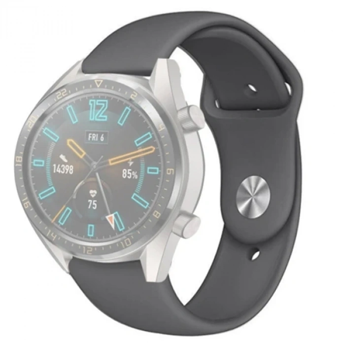 22MM Silikon Kayış Kordon Gear S3 Watch 4 -GT2 GT2E 46MM KayışKordon Watch Active 2 22MM-(5775)