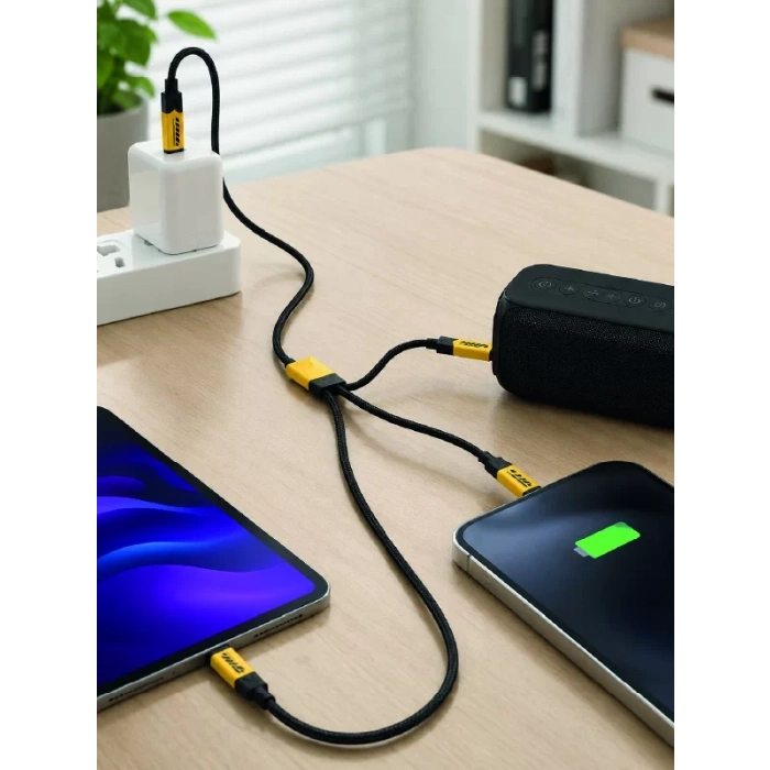 240W 3ü 1 Arada Hızlı Şarj Kablosu USB Type-C Lightning Micro USB