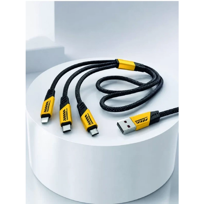 240W Çoklu Şarj Kablosu Type-C Lightning Micro USB Örgü Kablo