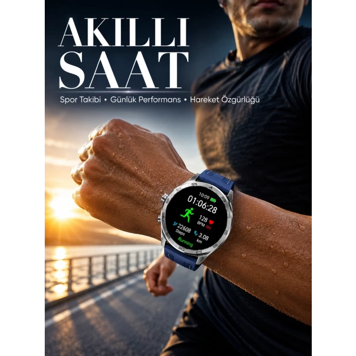 3 Değiştirilebilir Kordonlu Suya Dayanıklı Bluetooth Akıllı Saat