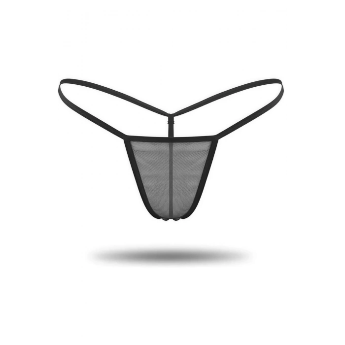 3lü Renkli Transparan Tül String Tanga TM0369