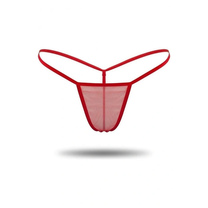 3lü Renkli Transparan Tül String Tanga TM0369