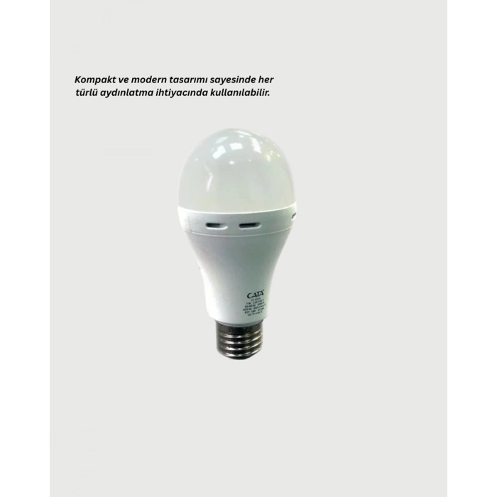 30W Şarjlı LED Ampul E27 Duy %80 Enerji Tasarruflu Soğuk Beyaz