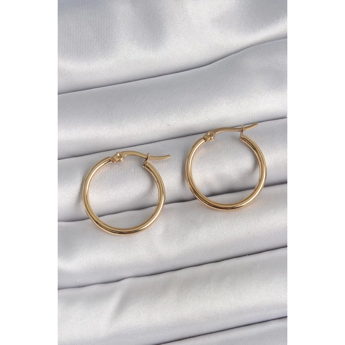 316 Çelik Gold Renk 22mm Kadın Halka Model Kadın Küpe - TJ-BKP10507