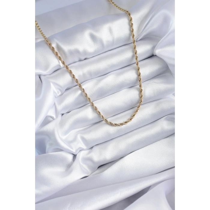 316L Çelik Gold Renk 60 cm Burgu Model Kadın Kolye