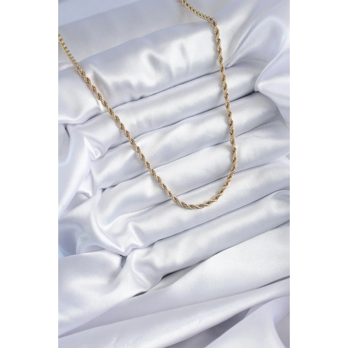 316L Çelik Gold Renk 60 cm Burgu Model Kadın Kolye 5886