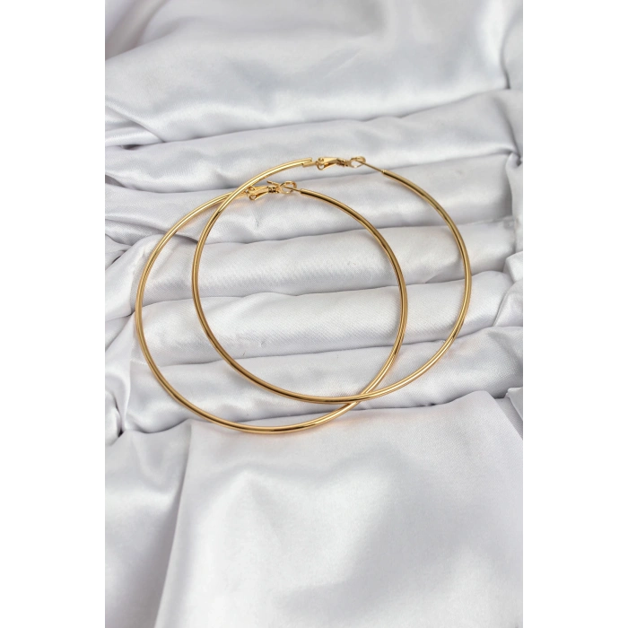 316L Çelik Gold Renk 75 mm Halka Küpe 5886