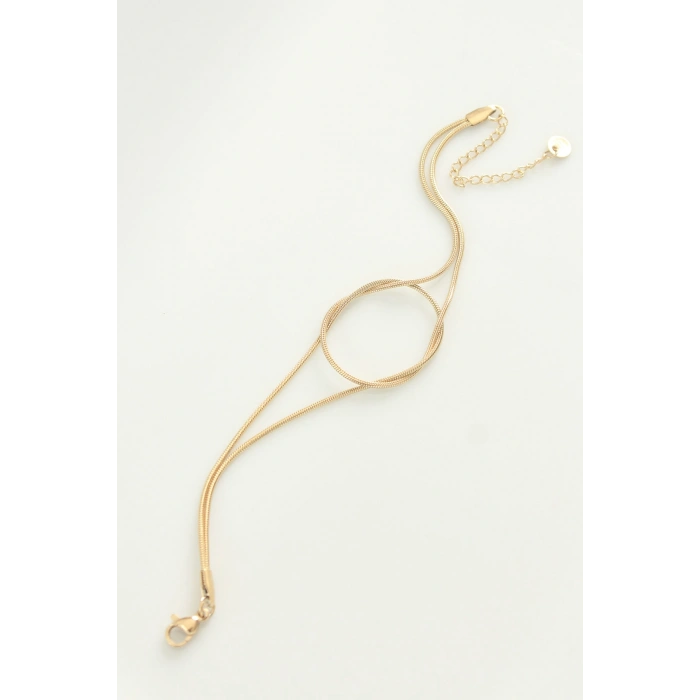 316L Çelik Gold Renk Düğüm Model Bileklik 5886