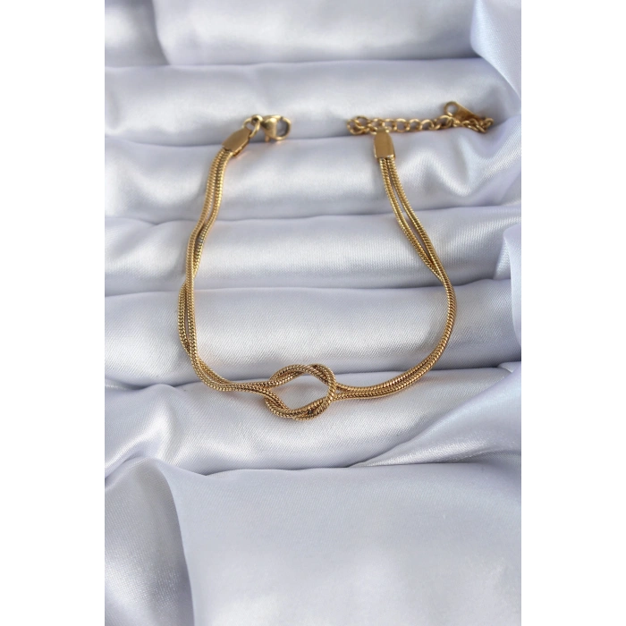316L Çelik Gold Renk Düğüm Model Kadın Bileklik 5886