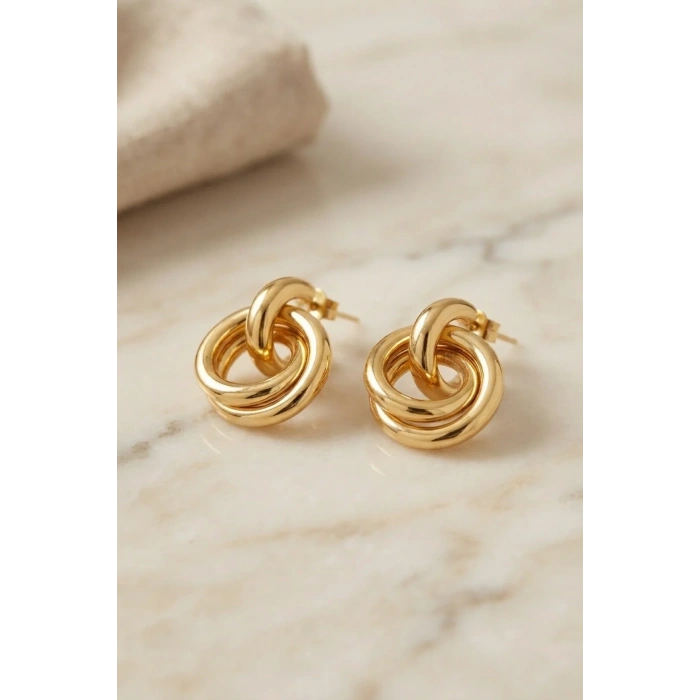 316L Çelik Gold Renk Halka Model Küpe