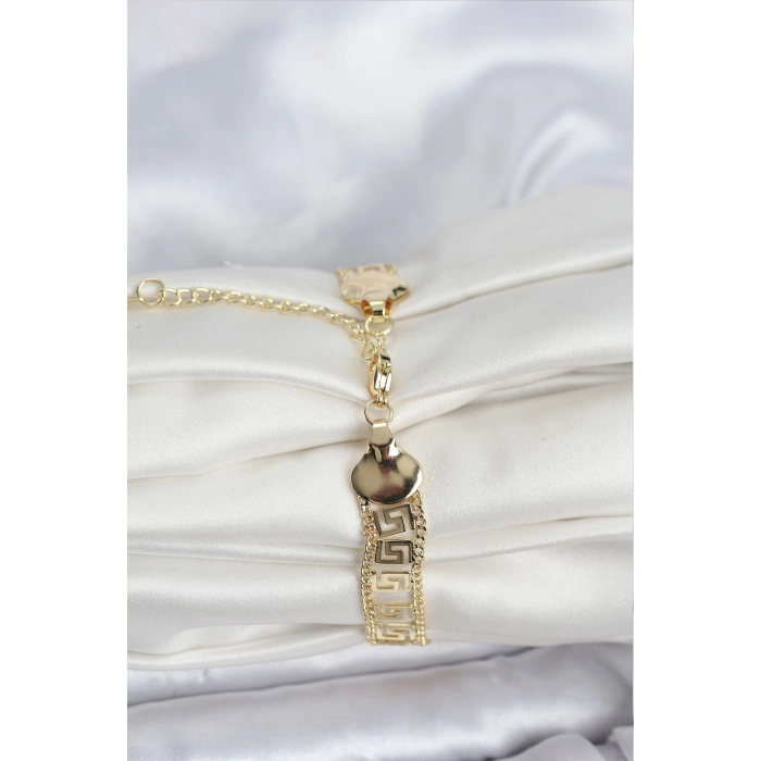 316L Çelik Gold Renk Labirent Model Kadın Bileklik 5886