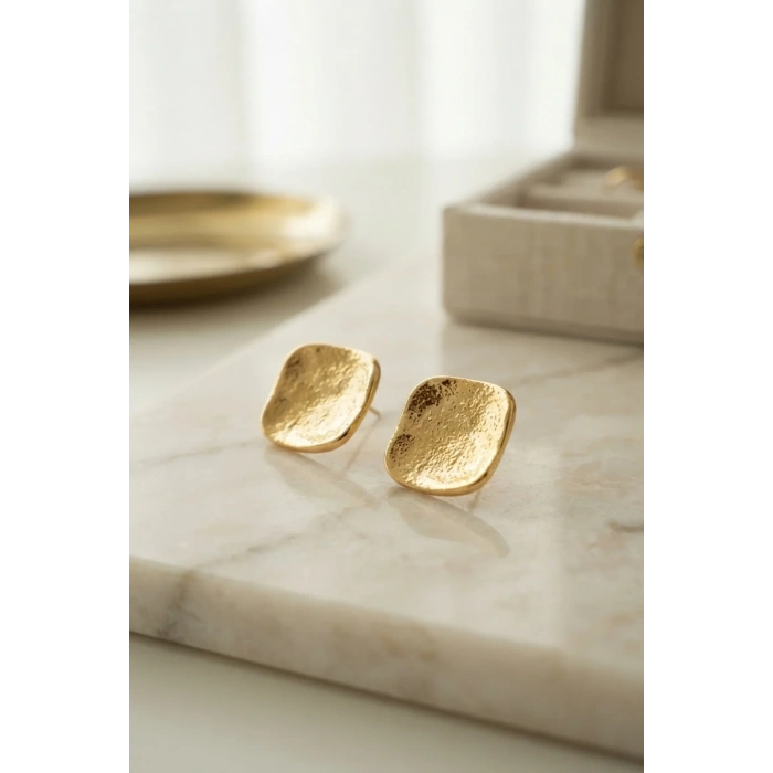 316L Çelik Gold Renk Ters Bombe Model Küpe