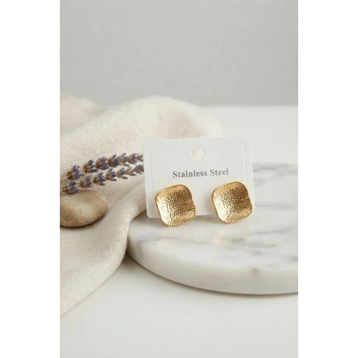 316L Çelik Gold Renk Ters Bombe Model Küpe
