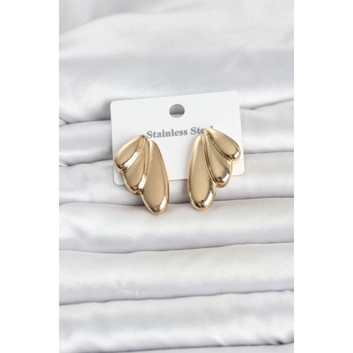 316L Çelik Gold Renk Vintage Kadın Küpe 5886