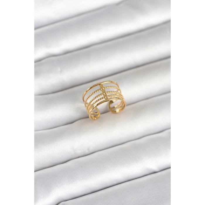 316L Çelik Gold Renk Vintage Model Kadın Yüzük 5886