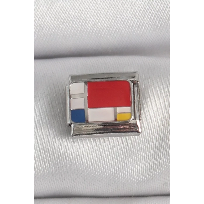 316L Çelik Gümüş Renk Karışık Renk Portre Model Nomination Charm - TJ-BC1390