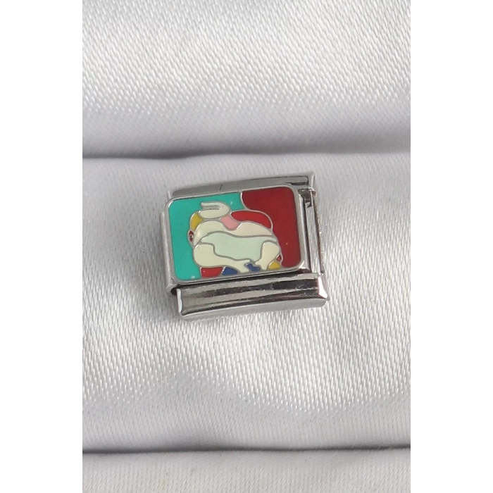 316L Çelik Gümüş Renk Renkli Portre Model Nomination Charm - TJ-BC1387