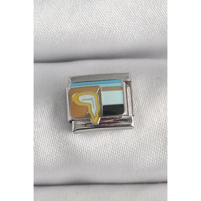 316L Çelik Gümüş Renk Renkli Portre Model Nomination Charm - TJ-BC1394