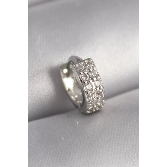 316L Çelik Gümüş Renk Zirkon Taşlı Tragus Piercing - TJ-PR1305