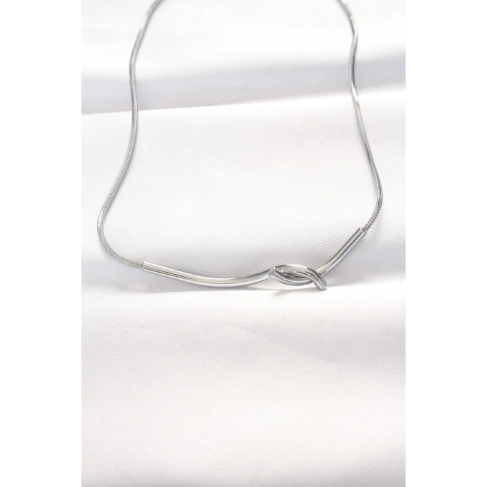 316L Çelik Silver Renk Kolye 5886