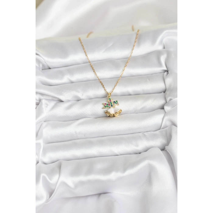 316L Çelik Zincir Gold Renk Chirtsmas Bell Model Yılbaşı Temalı Kadın Kolye 5886