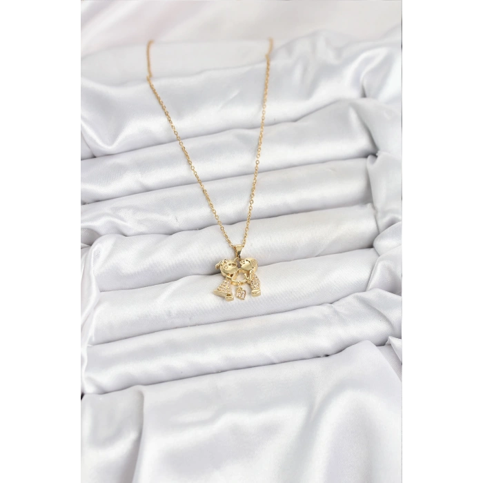 316L Çelik Zincir Gold Renk Erkek Kız Model Kadın Kolye 5886