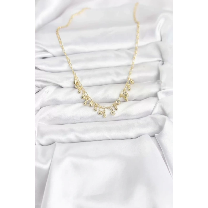 316L Çelik Zincir Gold Renk Kadın Kolye - TJ-BKO10786