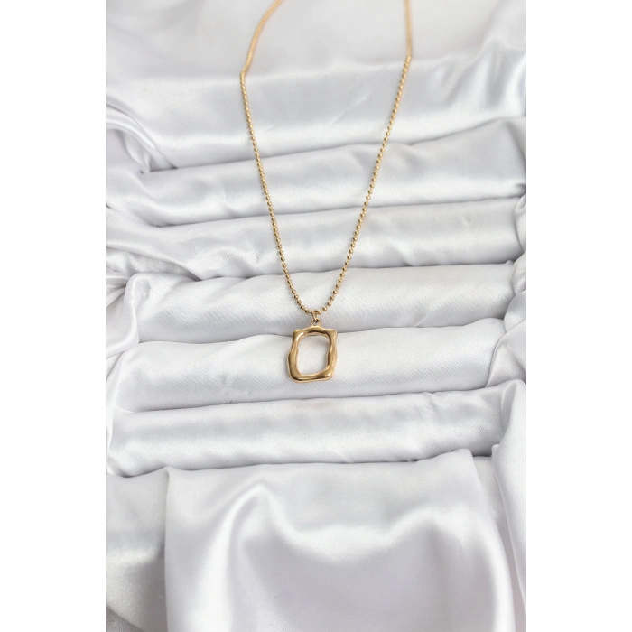 316L Çelik Zincir Gold Renk Model Kadın Kolye 5886