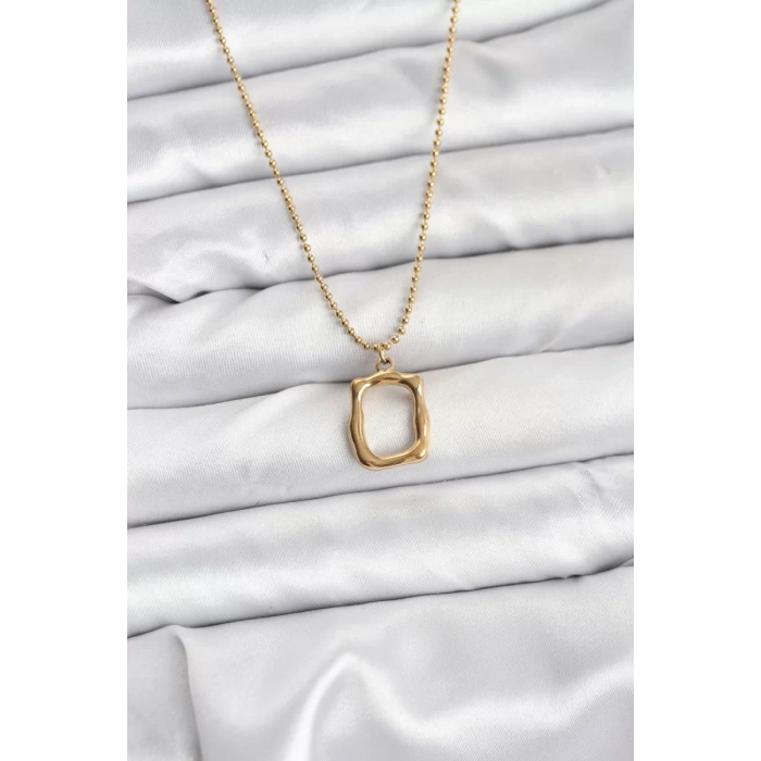 316L Çelik Zincir Gold Renk Model Kadın Kolye - TJ-BKO10688