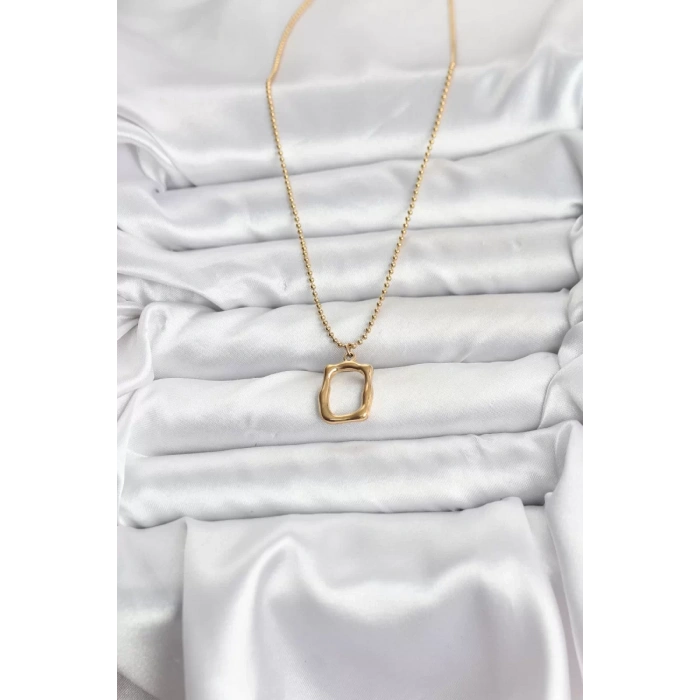 316L Çelik Zincir Gold Renk Model Kadın Kolye - TJ-BKO10688
