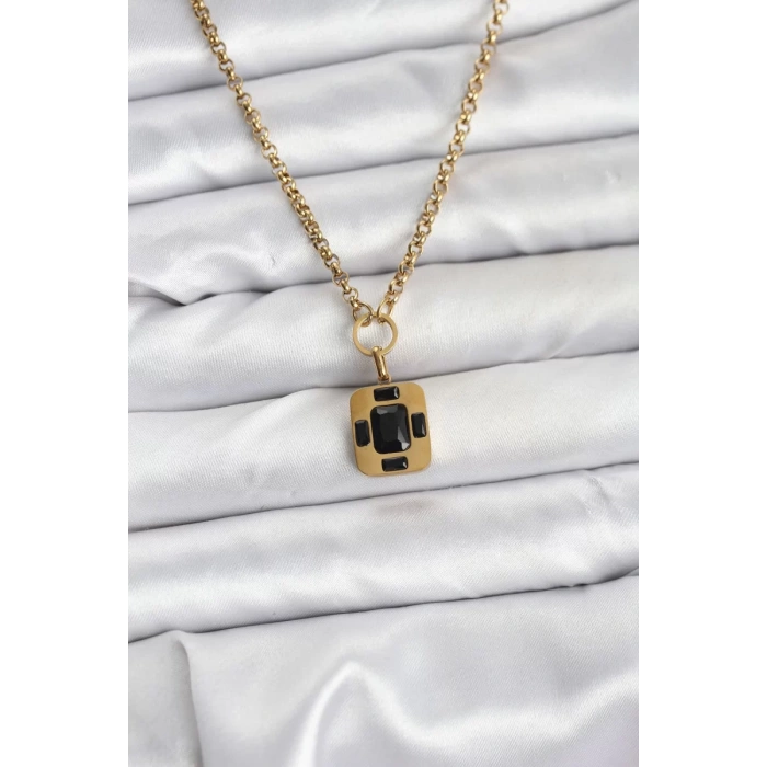 316L Çelik Zincir Gold Renk Vintage Model Kadın Kolye - TJ-BKO10687