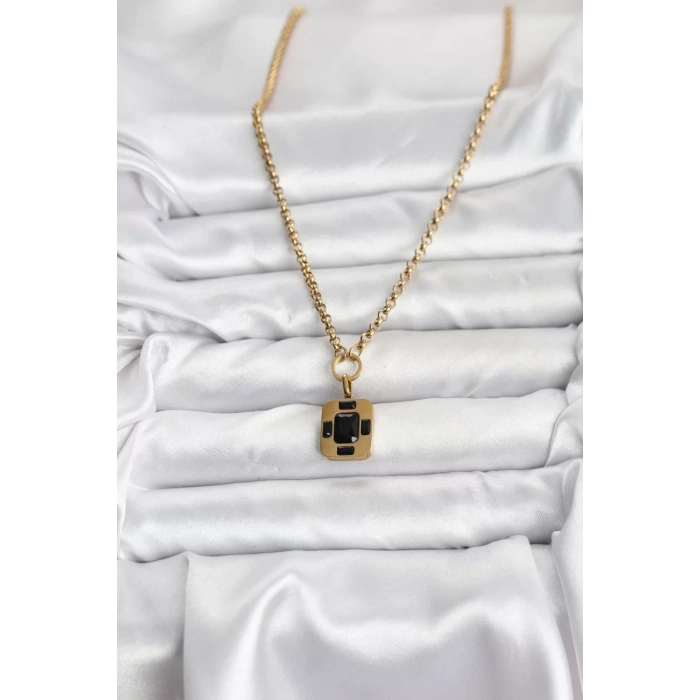 316L Çelik Zincir Gold Renk Vintage Model Kadın Kolye - TJ-BKO10687