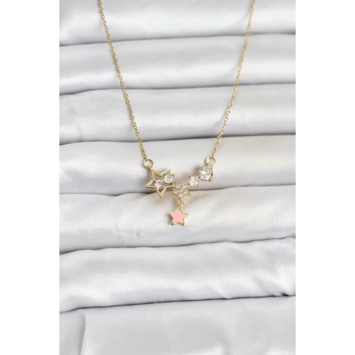 316L Çelik Zincir Gold Renk Yıldız Model Kadın Kolye TJ-BKO11068