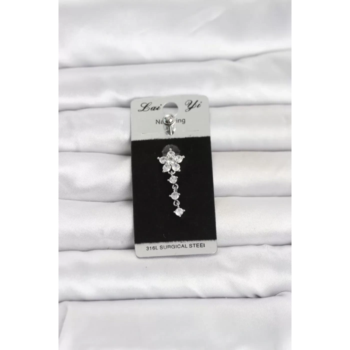 316L Cerrahi Çelik Sallantılı Çiçek Model Göbek Piercing TJ-PR1381